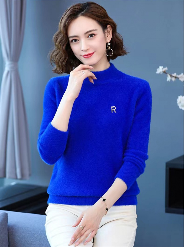 Mink velvet sweater knitted bottoming shirt for women
