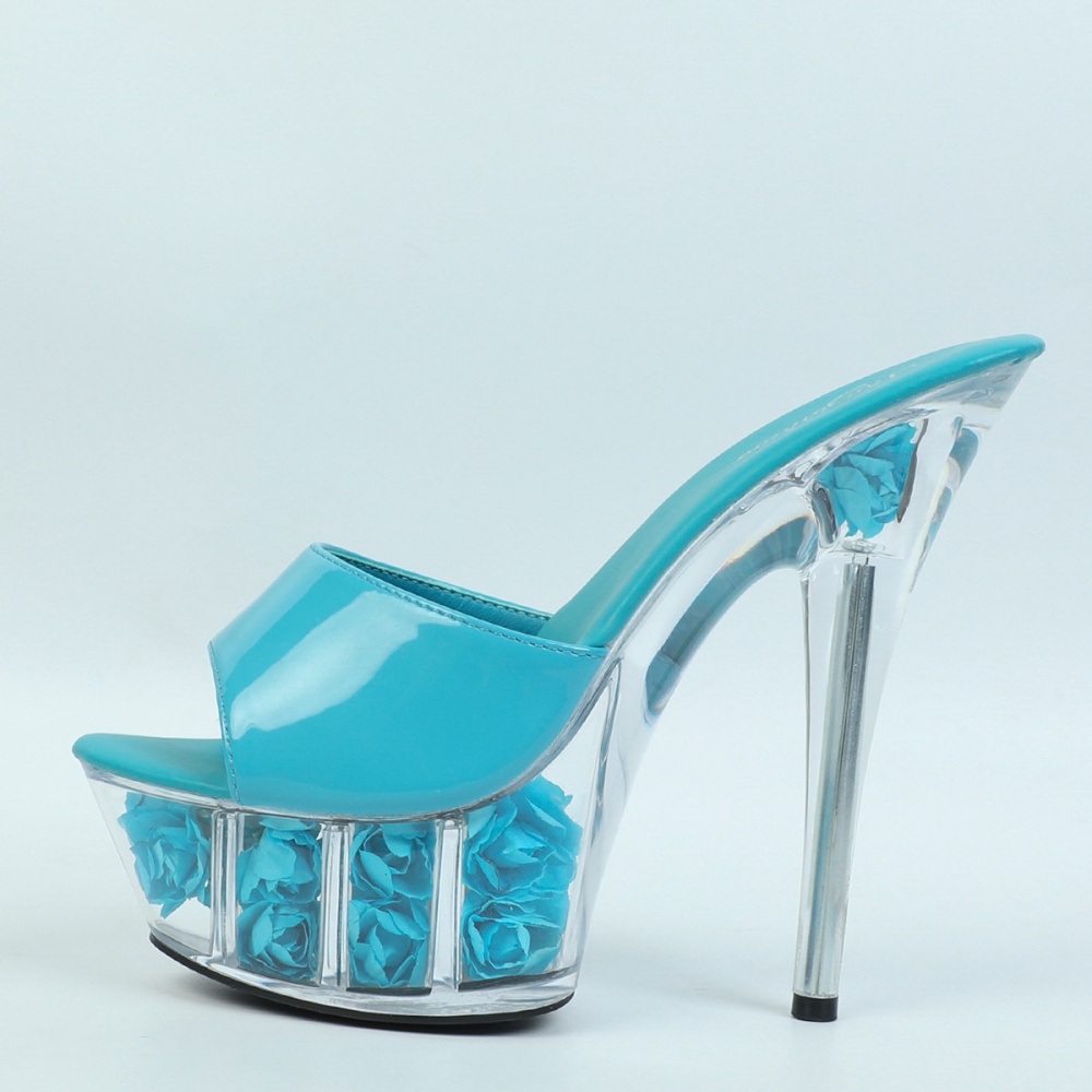 Transparent platform high-heeled shoes for women