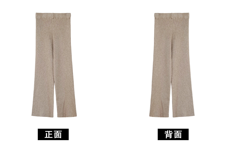 Split knitted wide leg pants fashion sweater 2pcs set for women