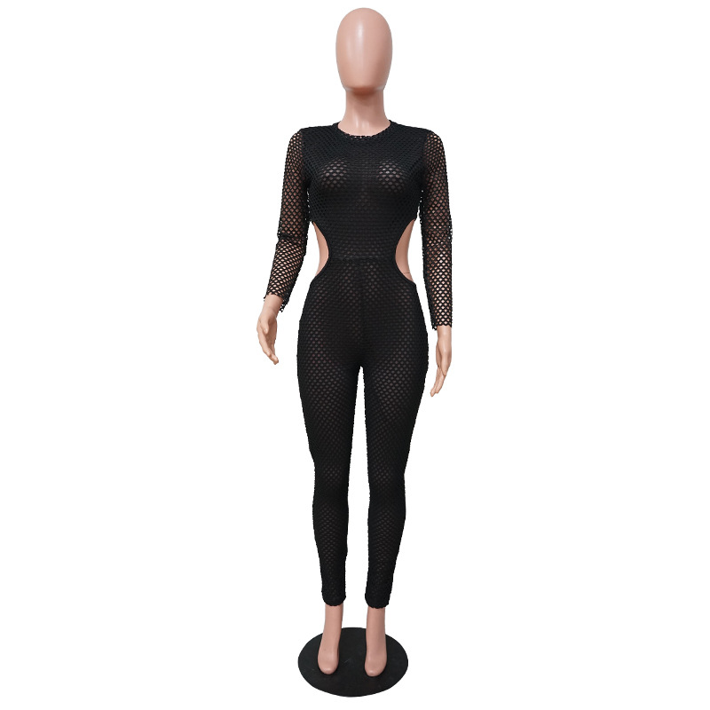 Perspective European style splice pants sexy tight jumpsuit