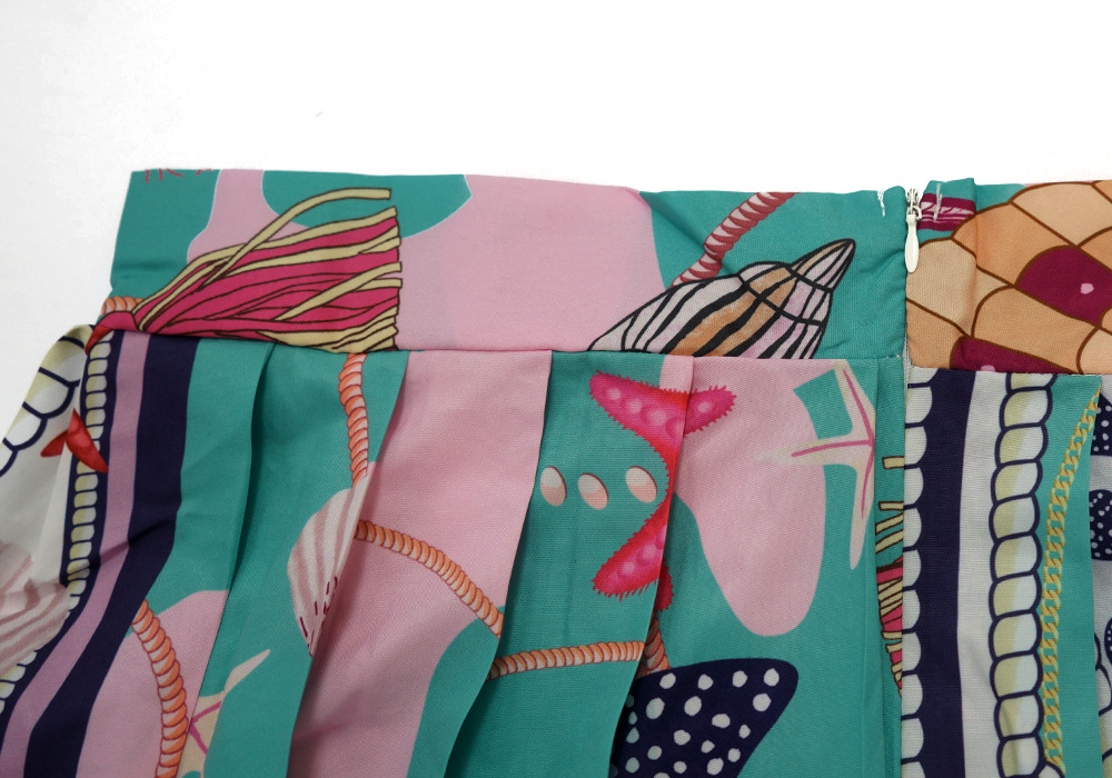 Crimp long sleeve printing skirt 2pcs set for women