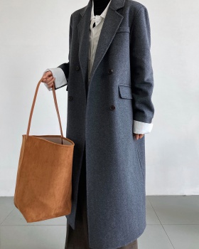 Winter wool woolen coat long overcoat for women