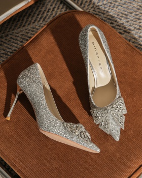 Rhinestone wedding shoes crystal high-heeled shoes for women