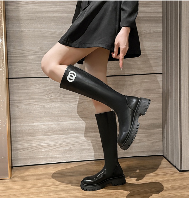 Plus velvet women's boots black thigh boots