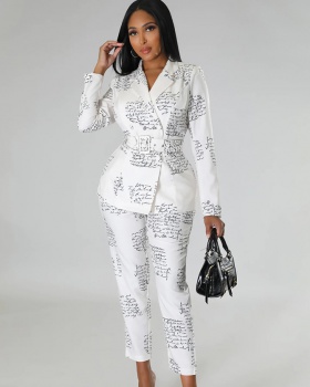 Personality coat business suit 2pcs set for women
