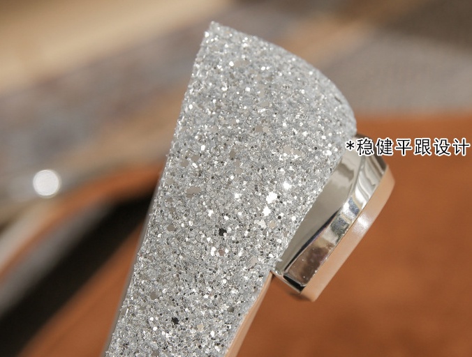 Rhinestone bride shoes crystal bow flattie for women