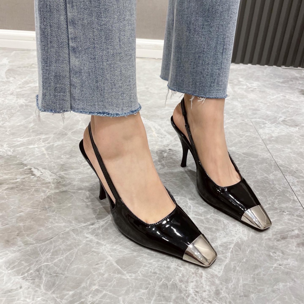 Square head all-match stilettos Rome style shoes for women