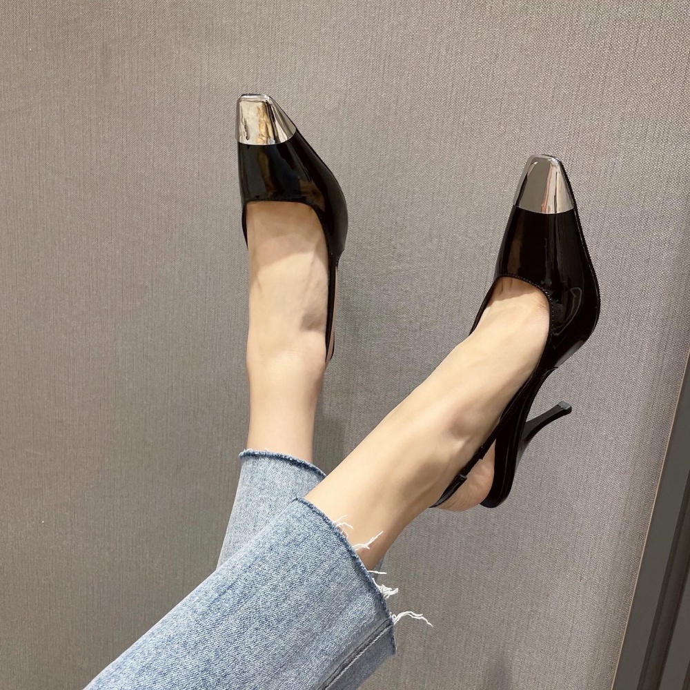 Square head all-match stilettos Rome style shoes for women