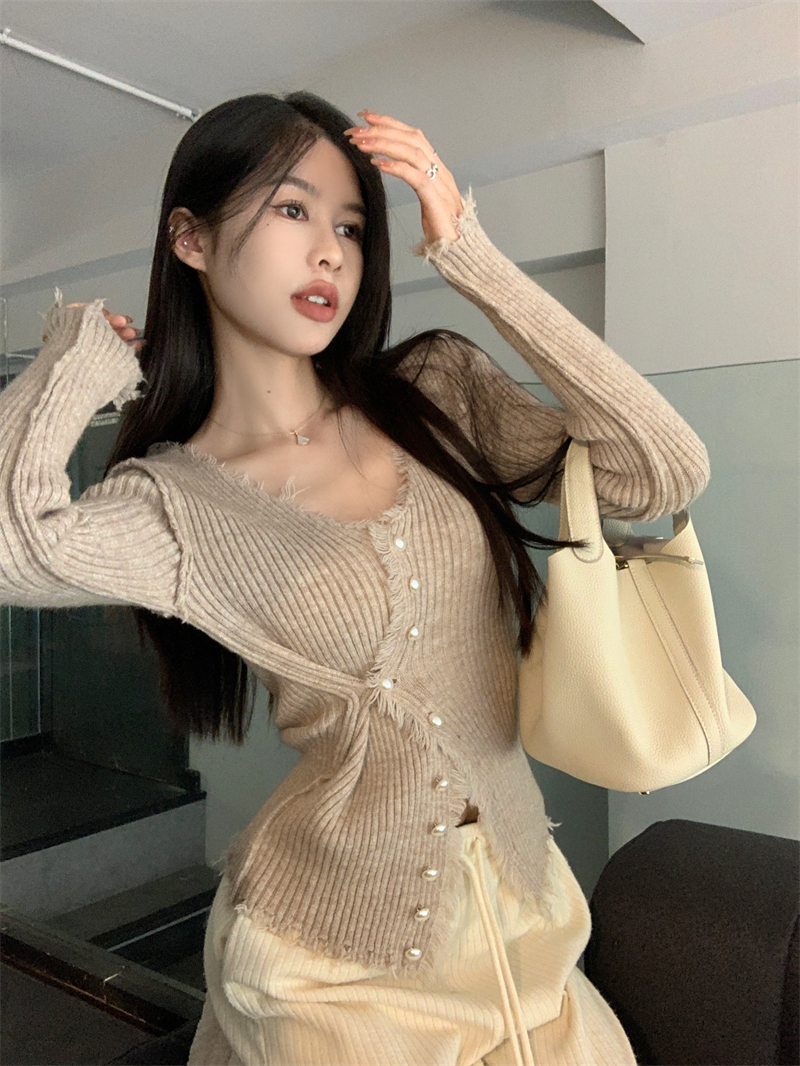 Slim unique bottoming shirt autumn and winter tops