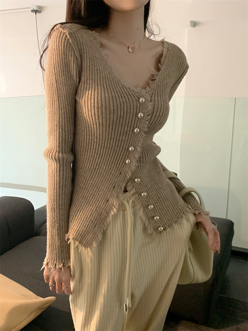 Slim unique bottoming shirt autumn and winter tops