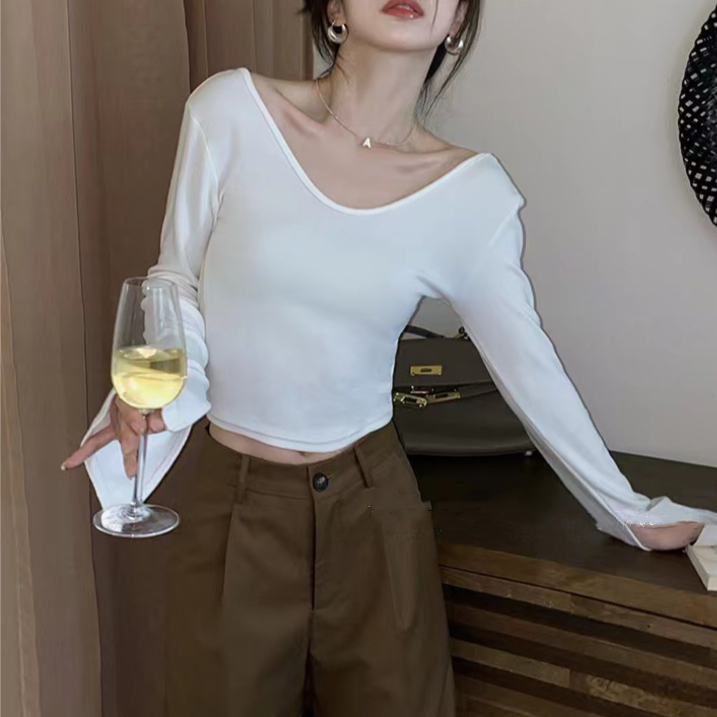 Sueding thick square collar bottoming shirt