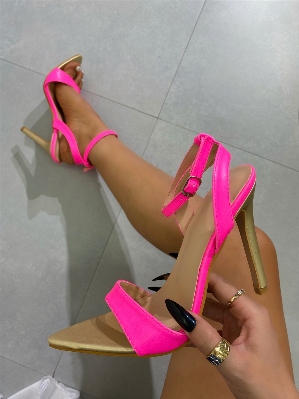 Fashion fine-root high-heeled sandals for women