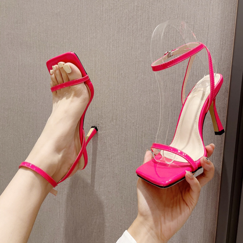 Fashion all-match stilettos open toe high-heeled shoes
