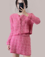 Knitted skirt autumn and winter sweater 2pcs set