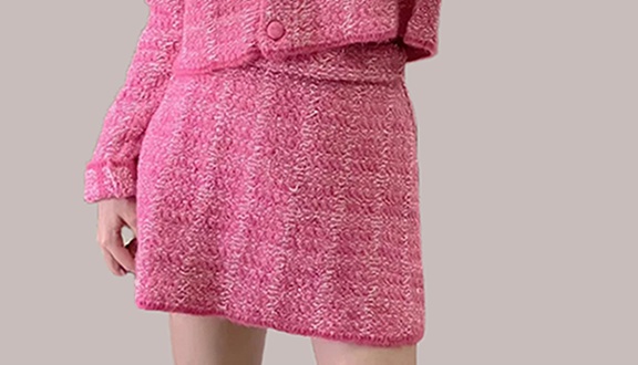Knitted skirt autumn and winter sweater 2pcs set