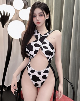 Spicegirl halter bikini leotard sexy dairy cow swimwear