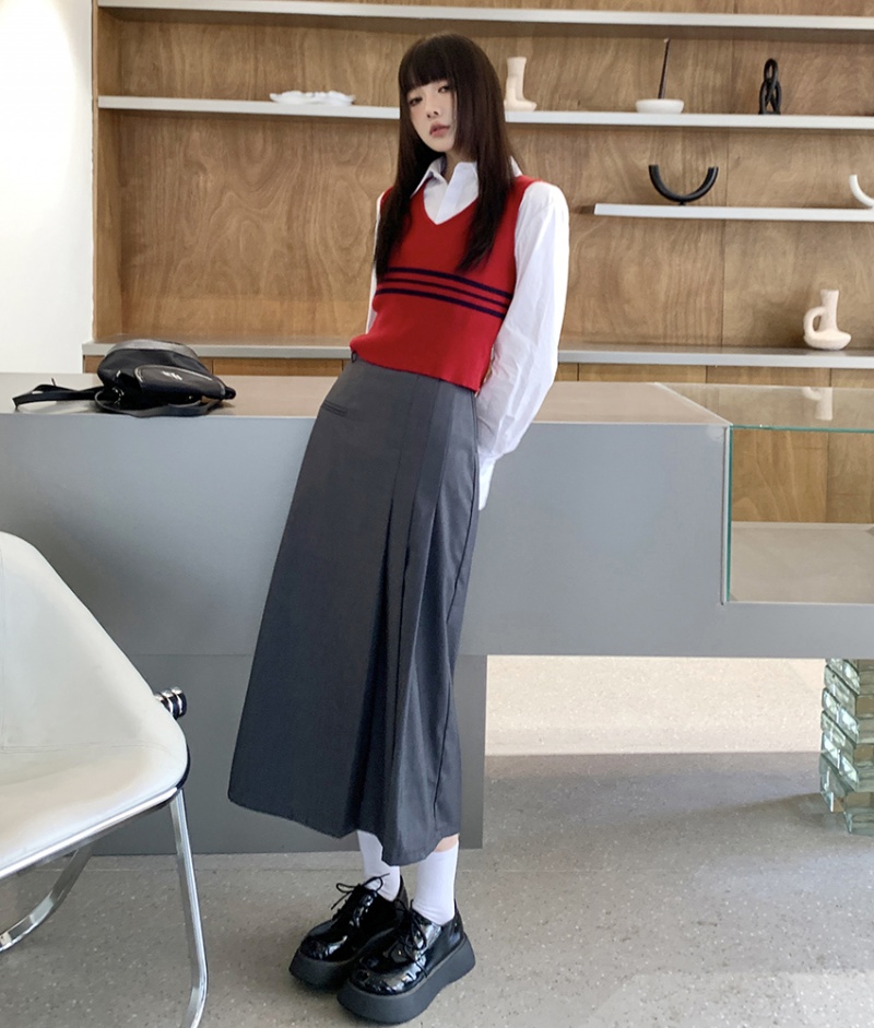 College style long dress autumn and winter skirt