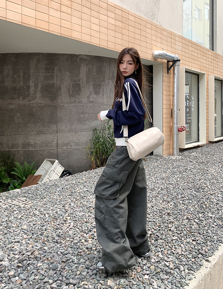 Autumn and winter work pants many pocket long pants for women