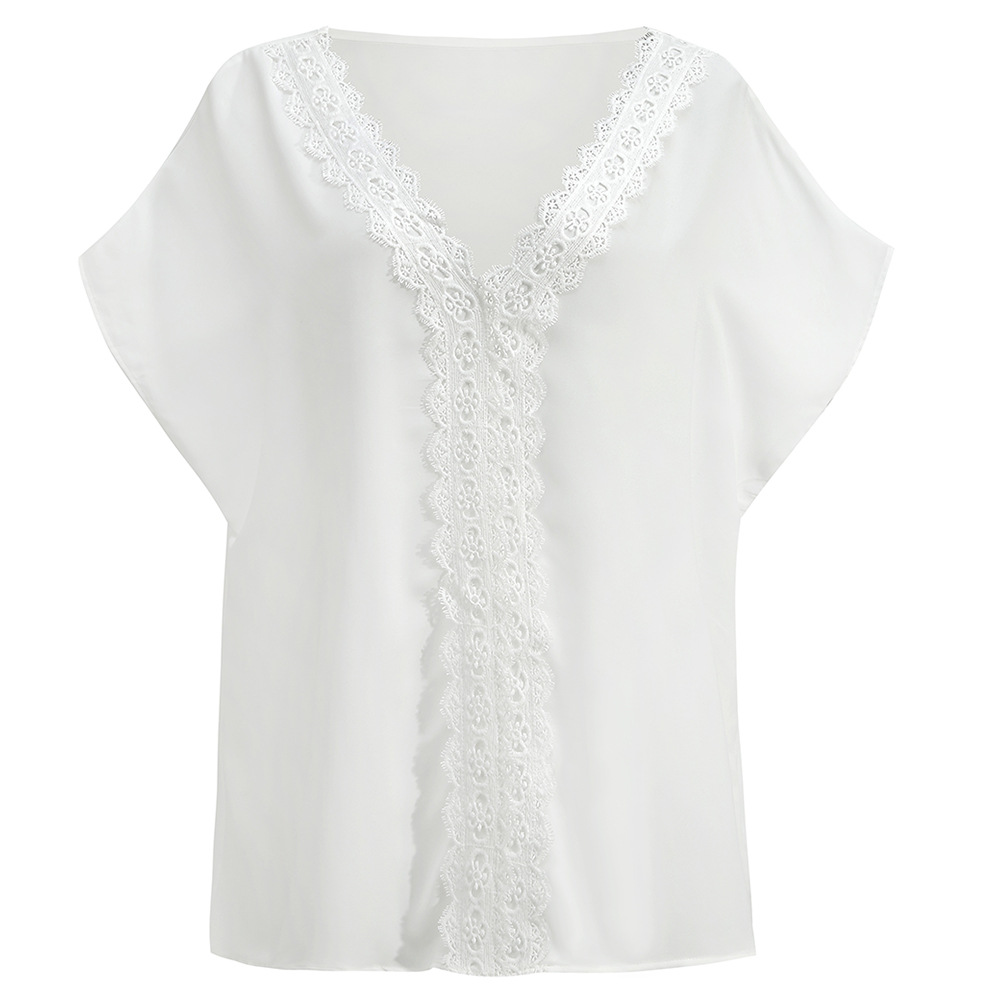 Chiffon Casual shirt lace large yard tops for women