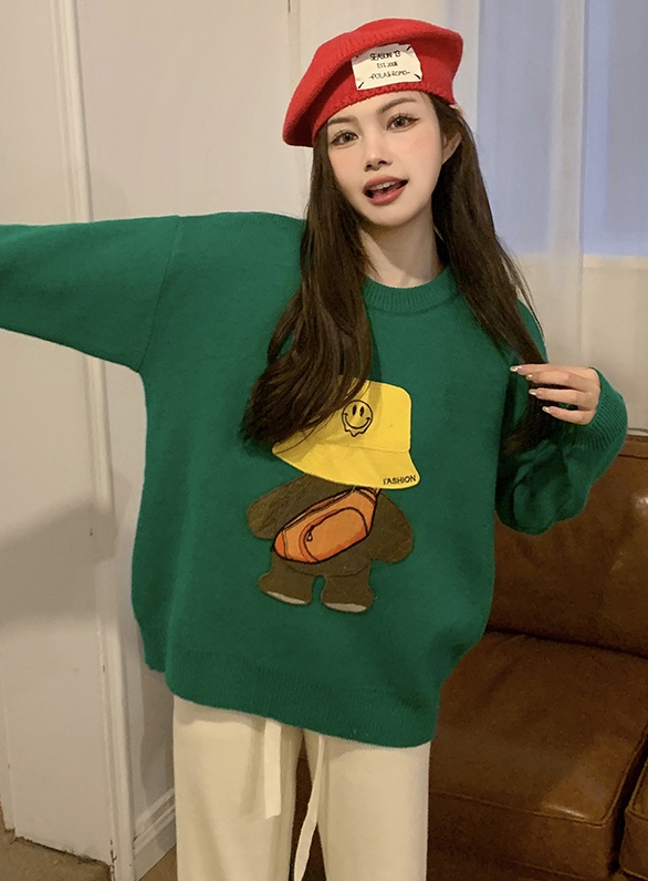 Autumn and winter pullover stereoscopic loose cubs sweater