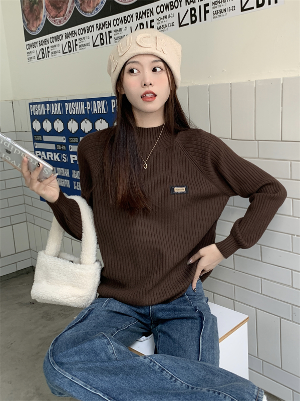 Pure half pullover sweater autumn and winter bottoming shirt