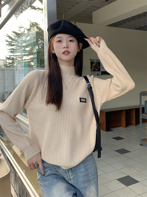 Pure half pullover sweater autumn and winter bottoming shirt