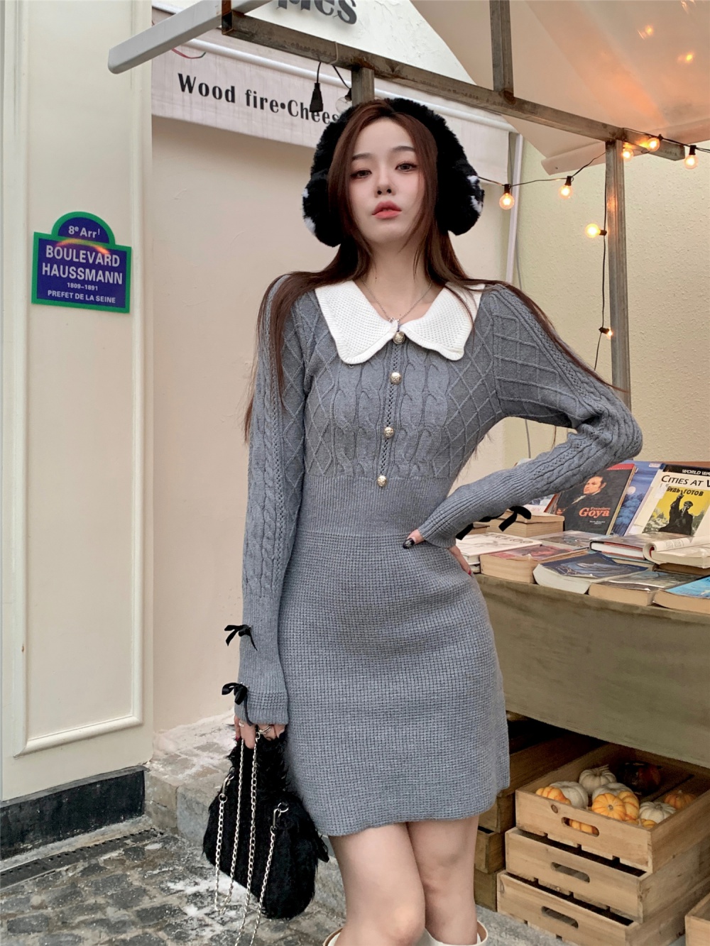 Inside the ride sweater dress autumn and winter dress