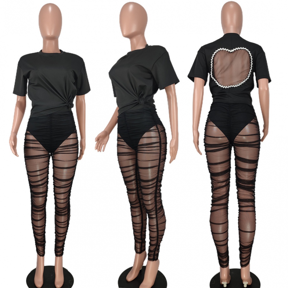 Fashion long pants Casual T-shirt 2pcs set for women