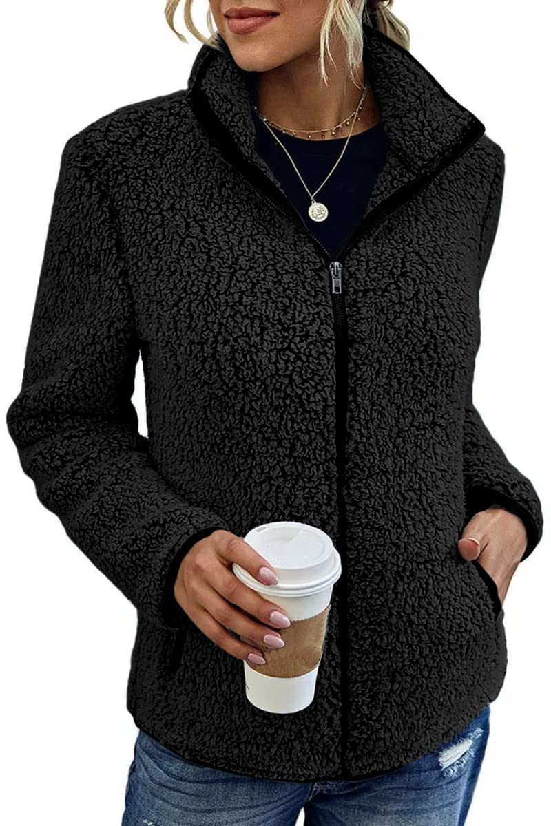 Fashion pure long sleeve hoodie zip European style tops