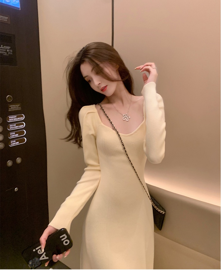 Slim Korean style dress simple tender long dress for women
