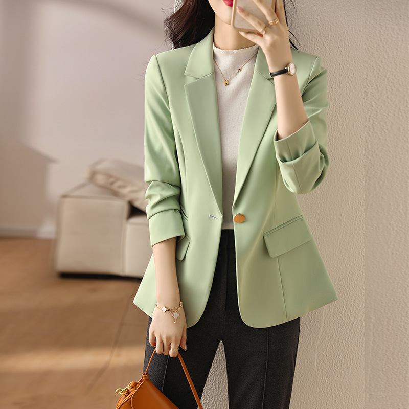 Green Casual temperament tops fashion autumn coat for women