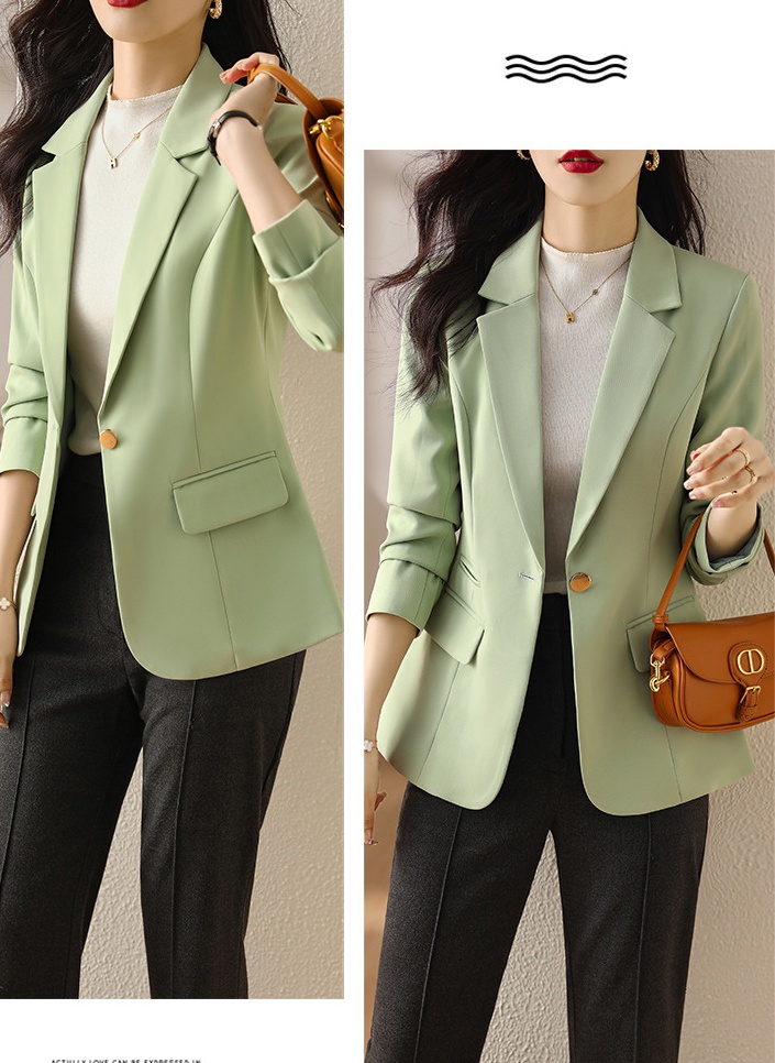 Green Casual temperament tops fashion autumn coat for women