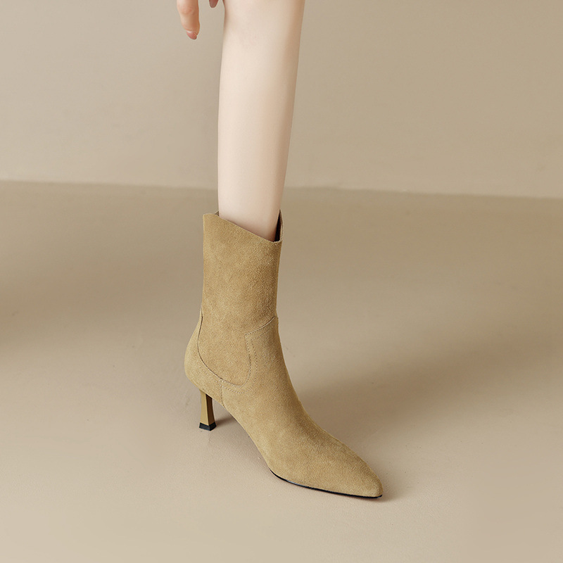 Pointed nubuck simple boots high-heeled fashion women's boots