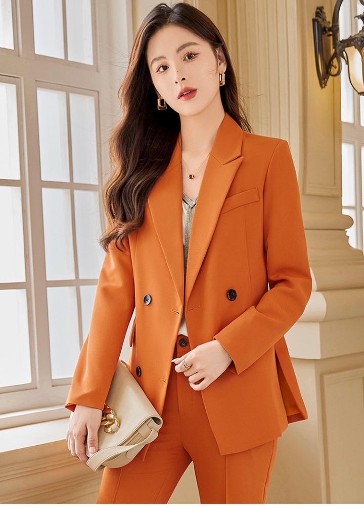 Orange autumn and winter coat fashion business suit 2pcs set