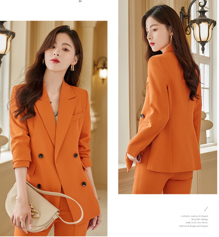 Orange autumn and winter coat fashion business suit 2pcs set