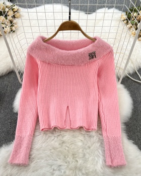 Hairy autumn and winter tops retro knitted sweater