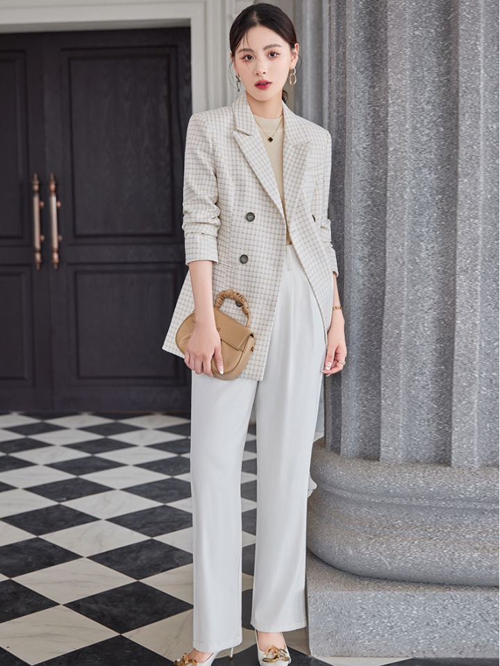 Casual plaid business suit commuting coat for women
