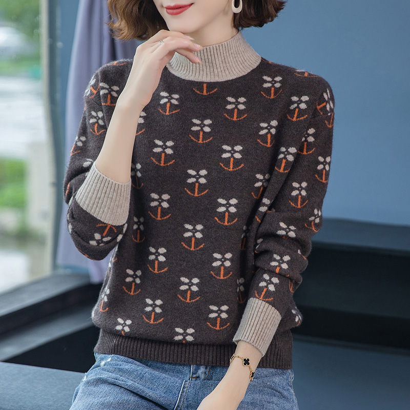 Western style bottoming shirt short sweater for women