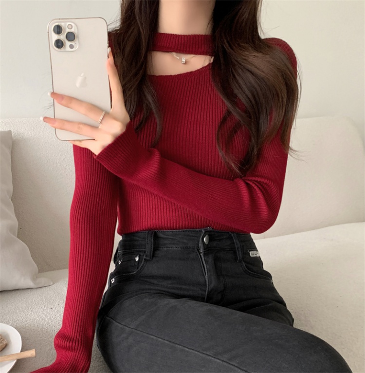 Unique long sleeve sweater slim bottoming shirt