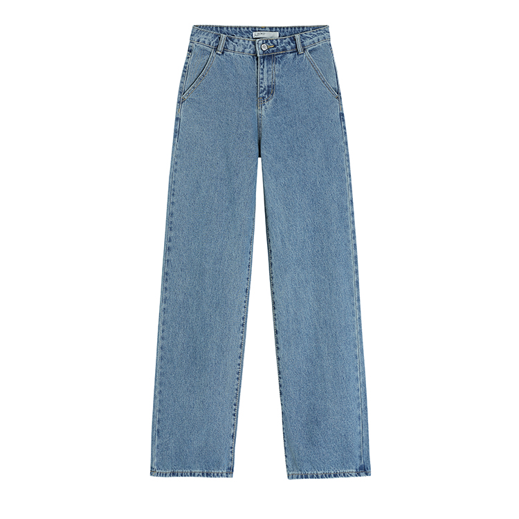 All-match jeans straight long pants for women