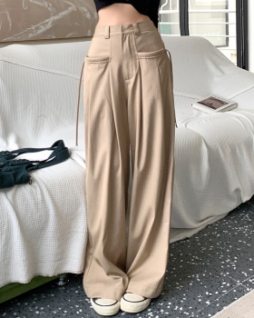 Loose suit pants high waist wide leg pants for women