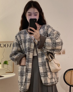Thick Casual tops plush all-match coat for women
