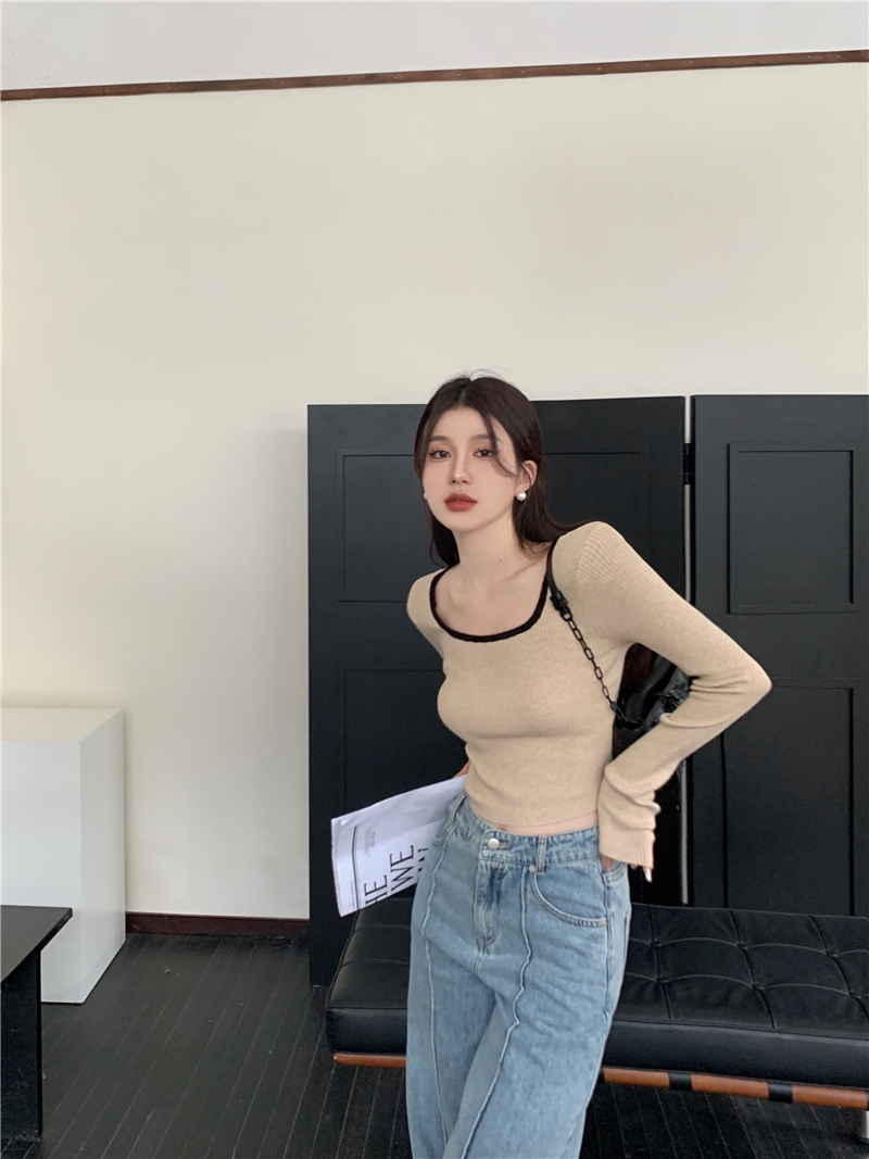 Slim autumn and winter long sleeve tender sweater for women