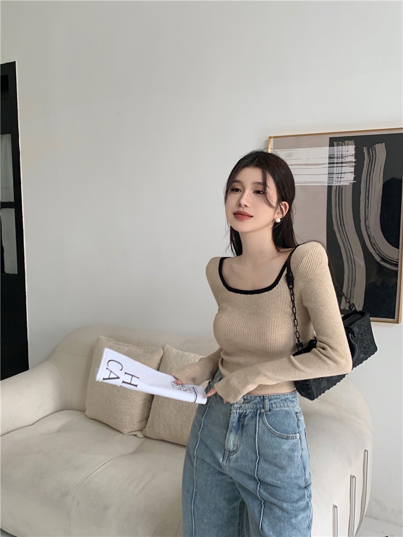 Slim autumn and winter long sleeve tender sweater for women
