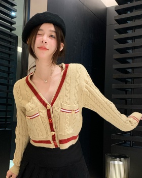 V-neck autumn and winter tops knitted coat
