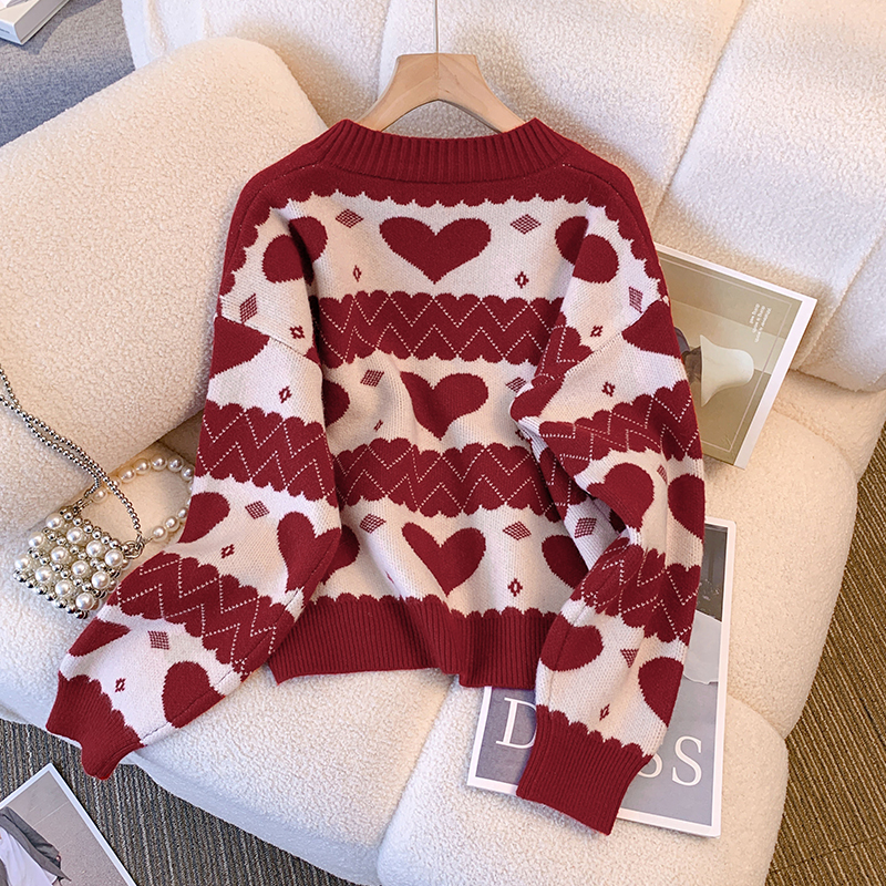 Thick fat sweater knitted temperament cardigan for women