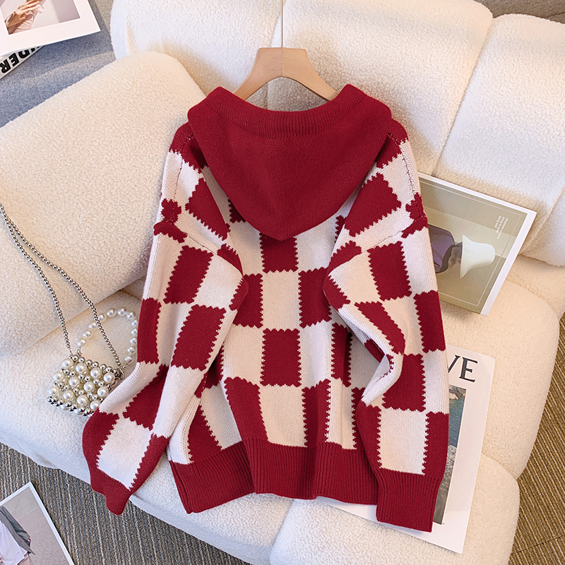 Temperament large yard embroidery fashion slim hooded sweater