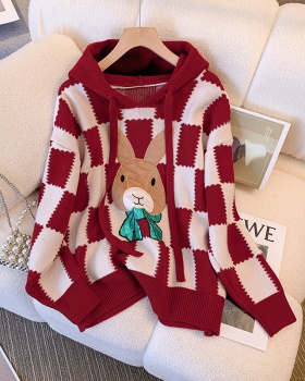 Temperament large yard embroidery fashion slim hooded sweater