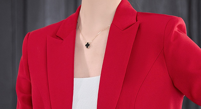 Red a buckle coat long sleeve business suit for women