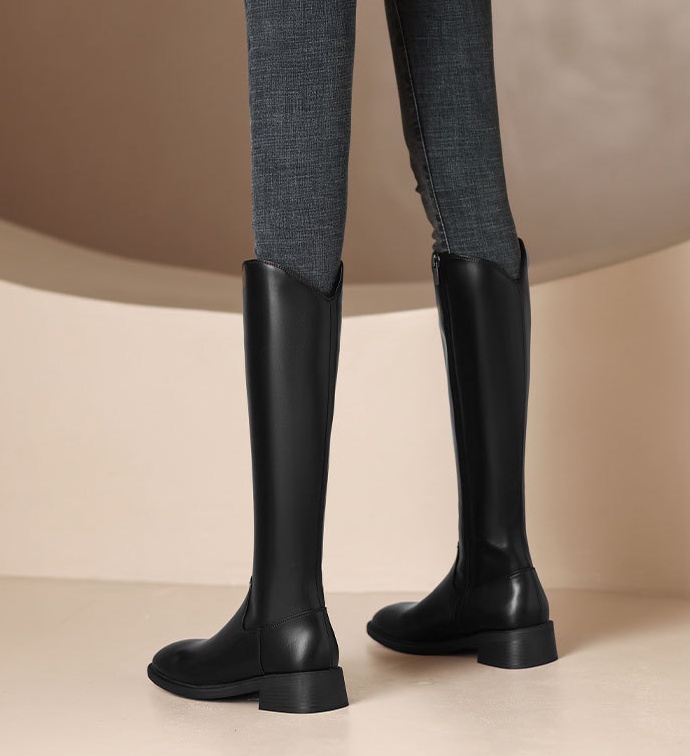Simple autumn and winter boots slim round thigh boots